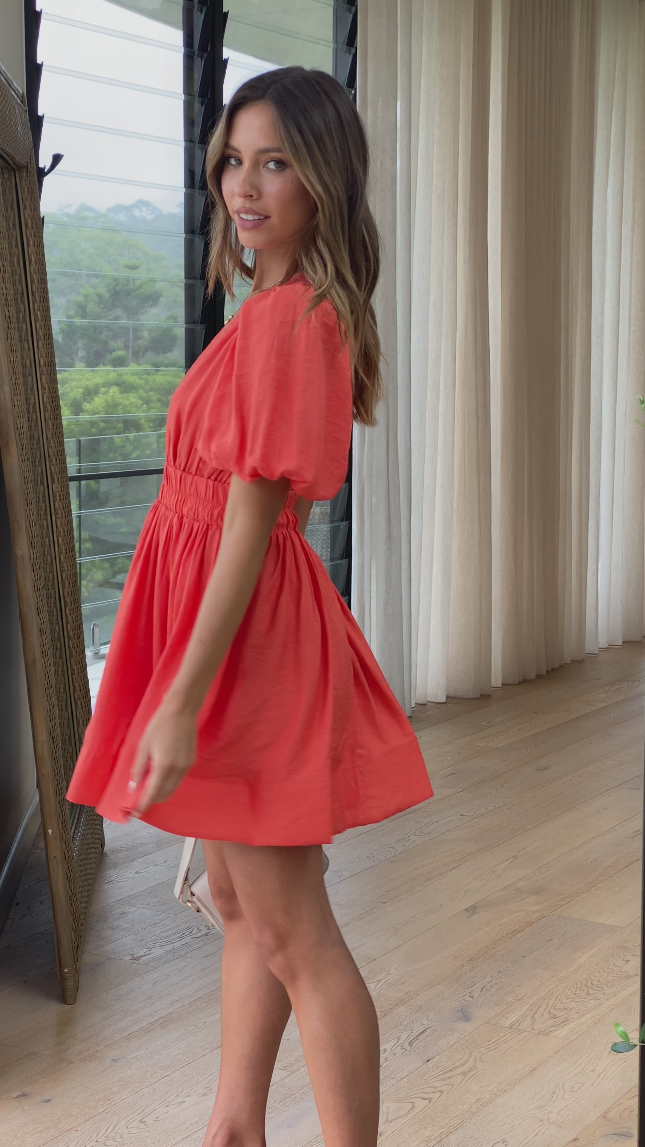 Erin Mini Dress - Melon