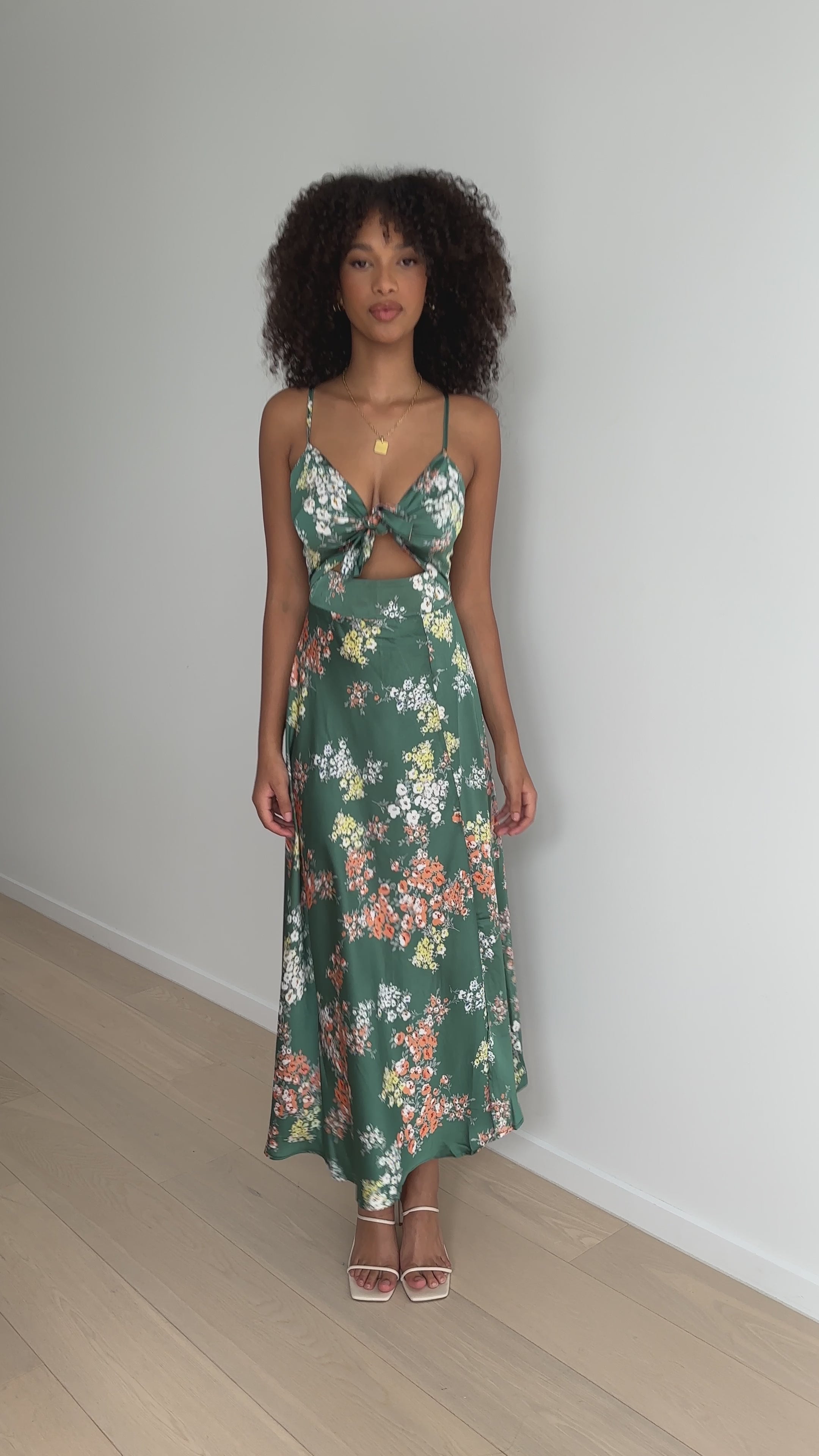 Dreamers Midi Dress - Green Floral