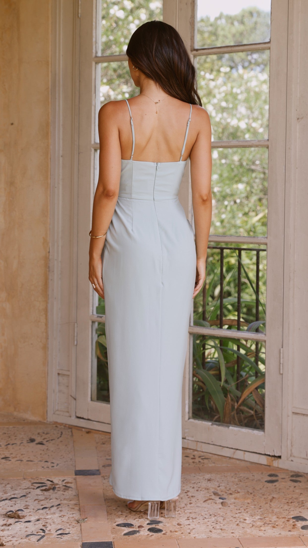 Charlotte Draped Maxi Dress - Sage