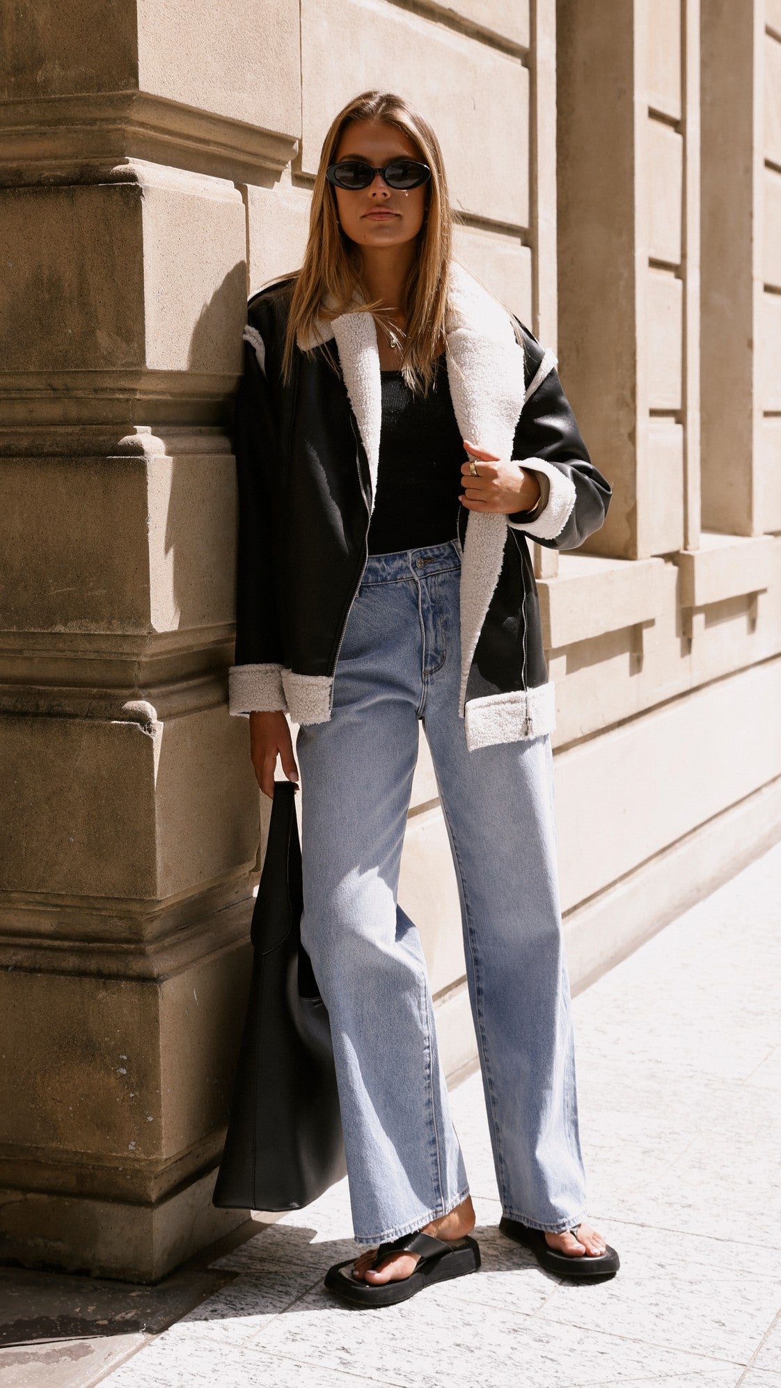 London Oversized Biker - Black