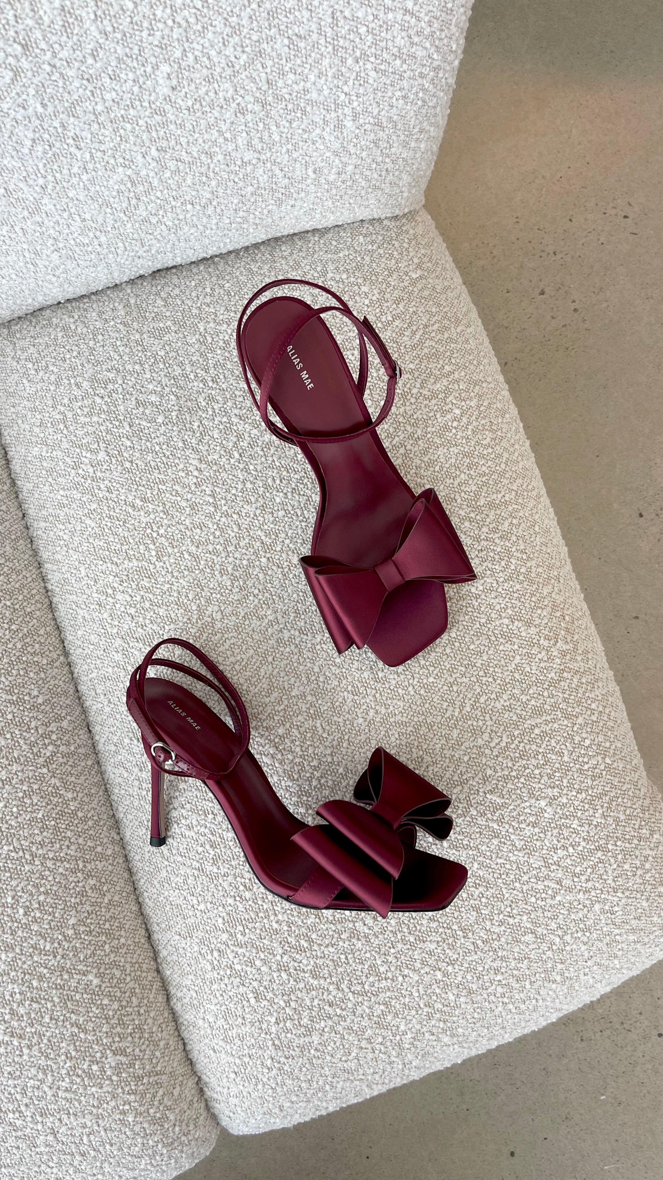 Gabby Heel - Burgundy Satin