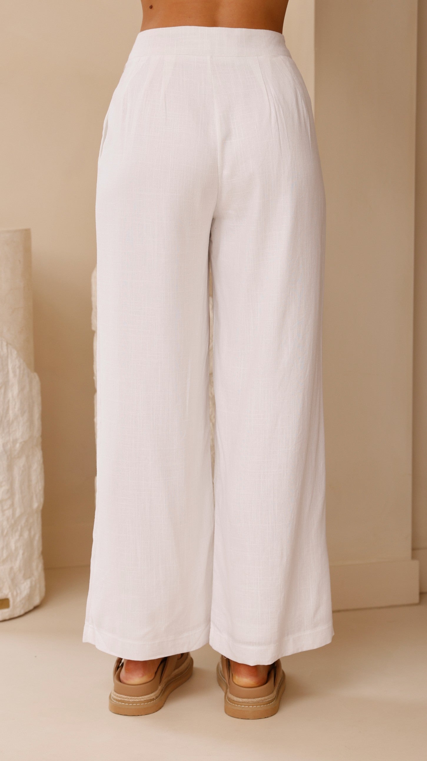 Lexi Linen Pants - White