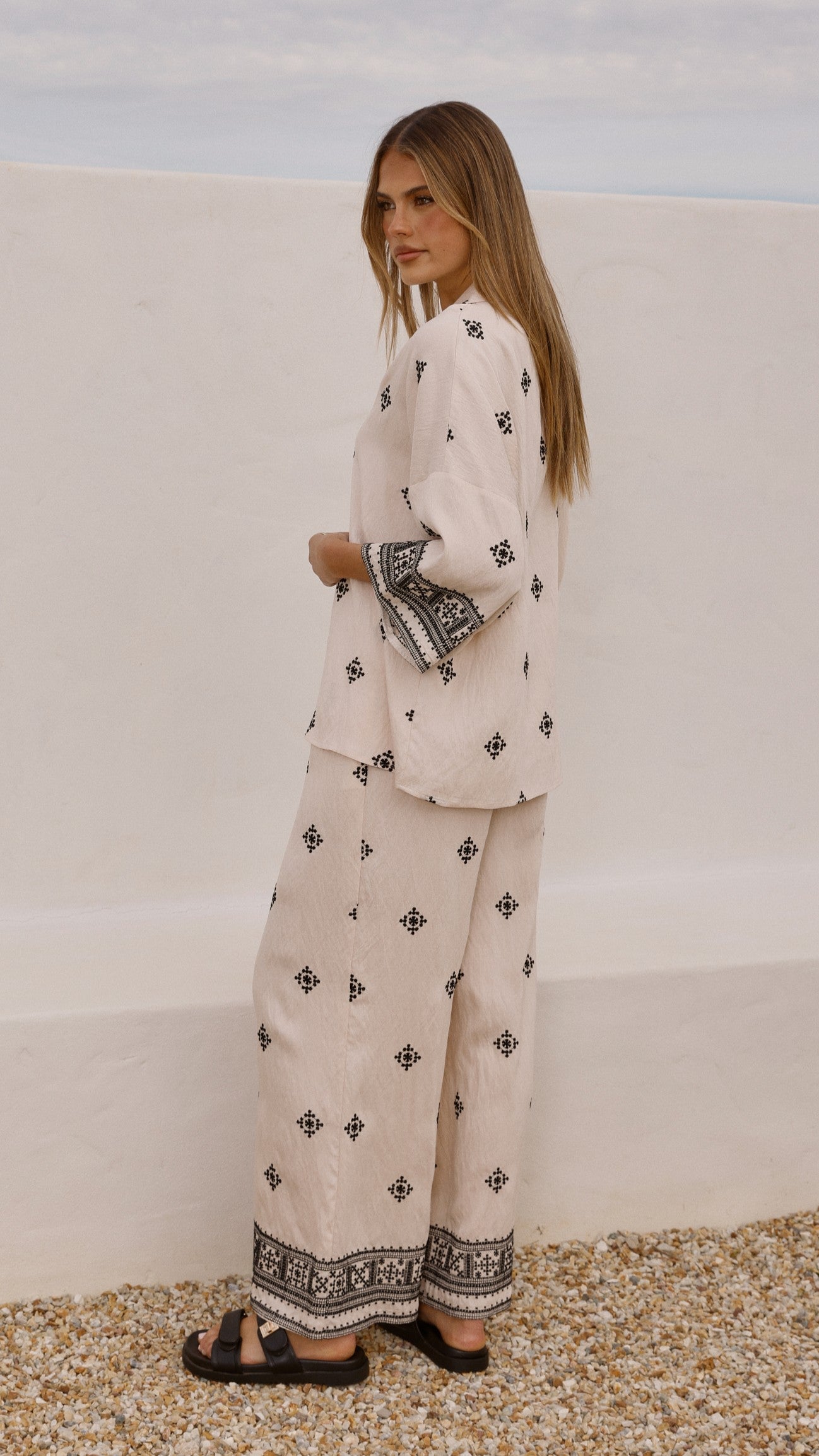 Deni Pants - Beige/Black