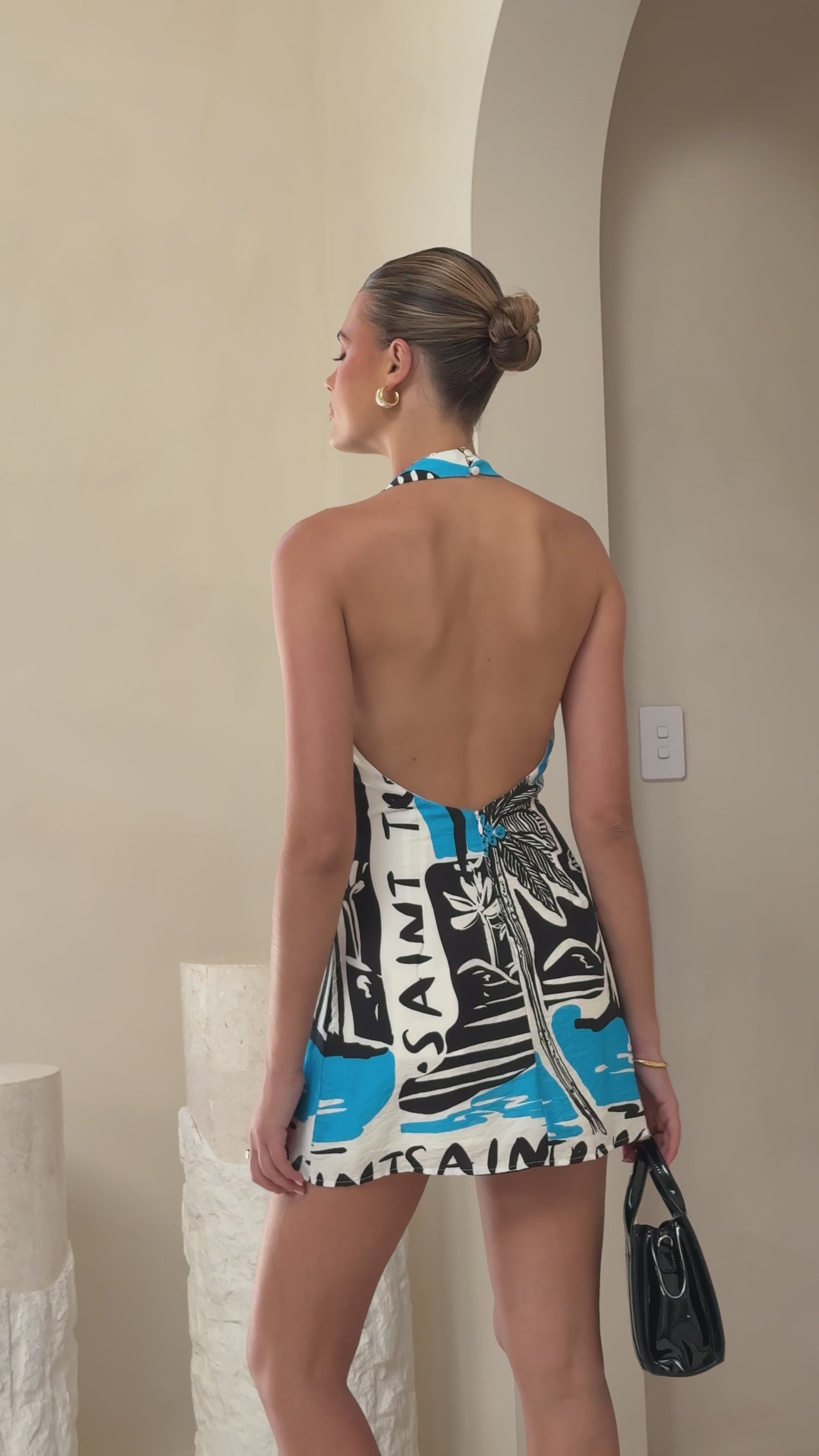 Nola Mini Dress - Tropez Blue