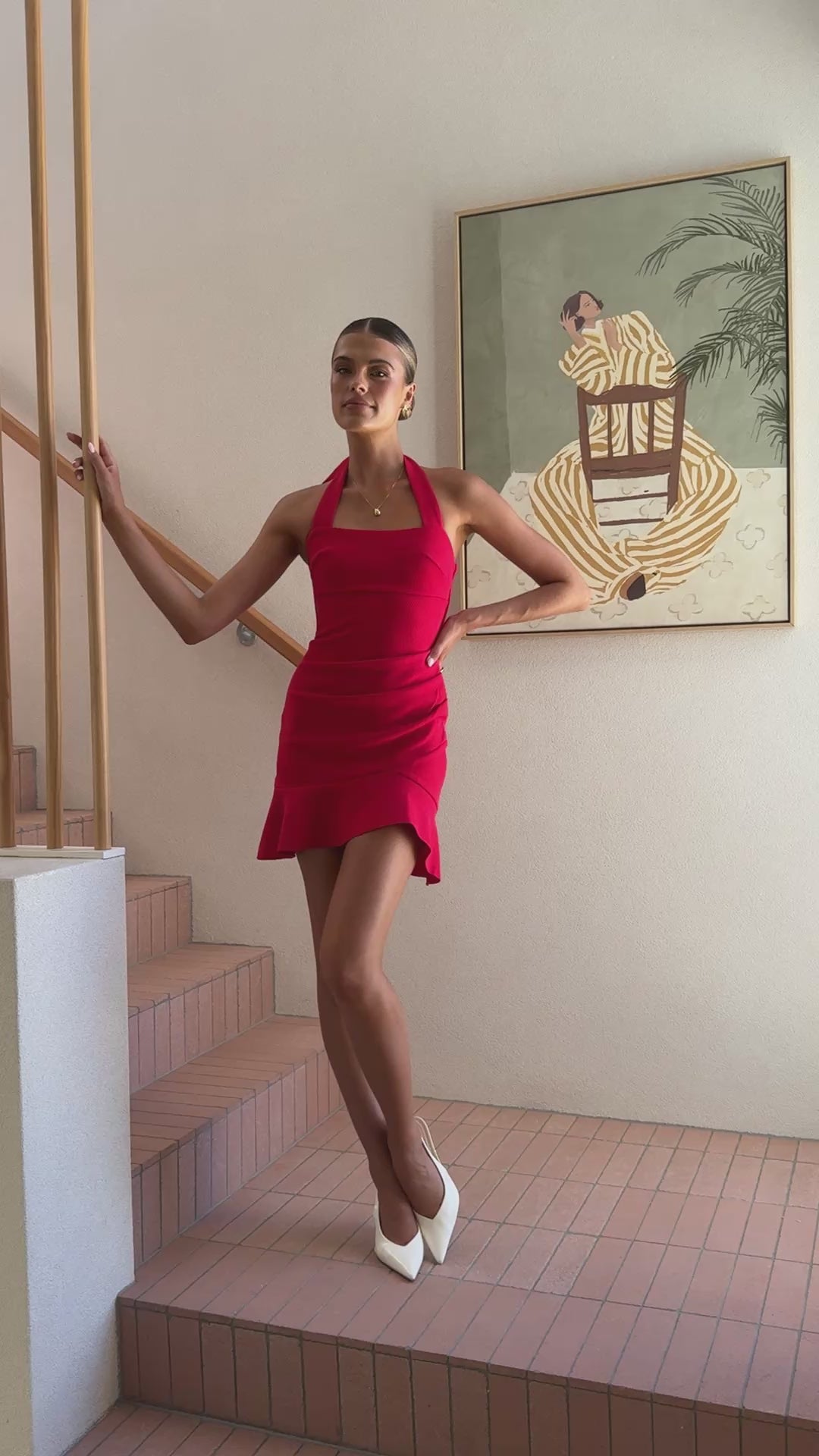 Airlea Halter Mini Dress - Red