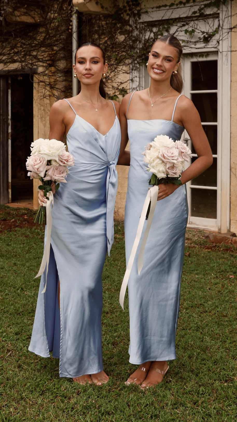 Yasmeen Tie Front Maxi Dress - Blue