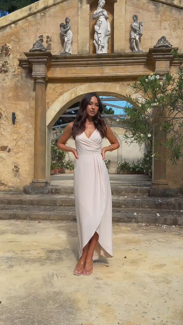 Pamela V Neck Maxi Dress - Ivory