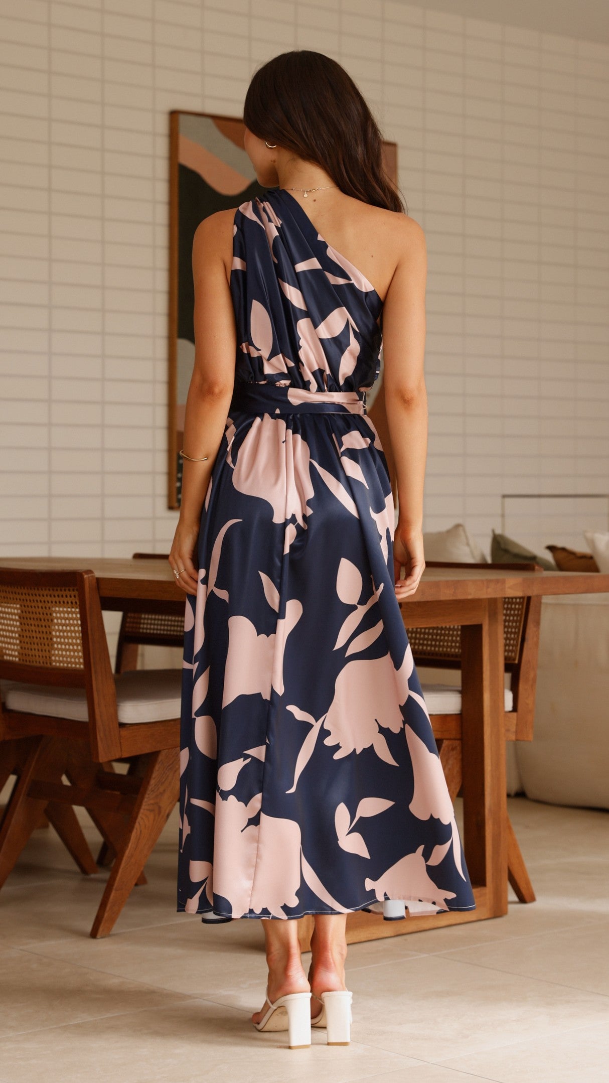 Hadas Maxi Dress - Navy/Pink Print