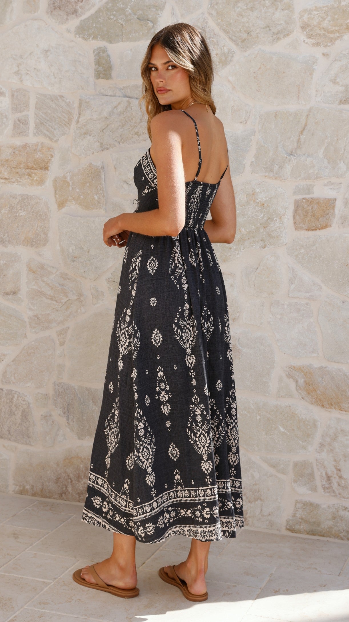 Samara Maxi Dress - Black/Cream