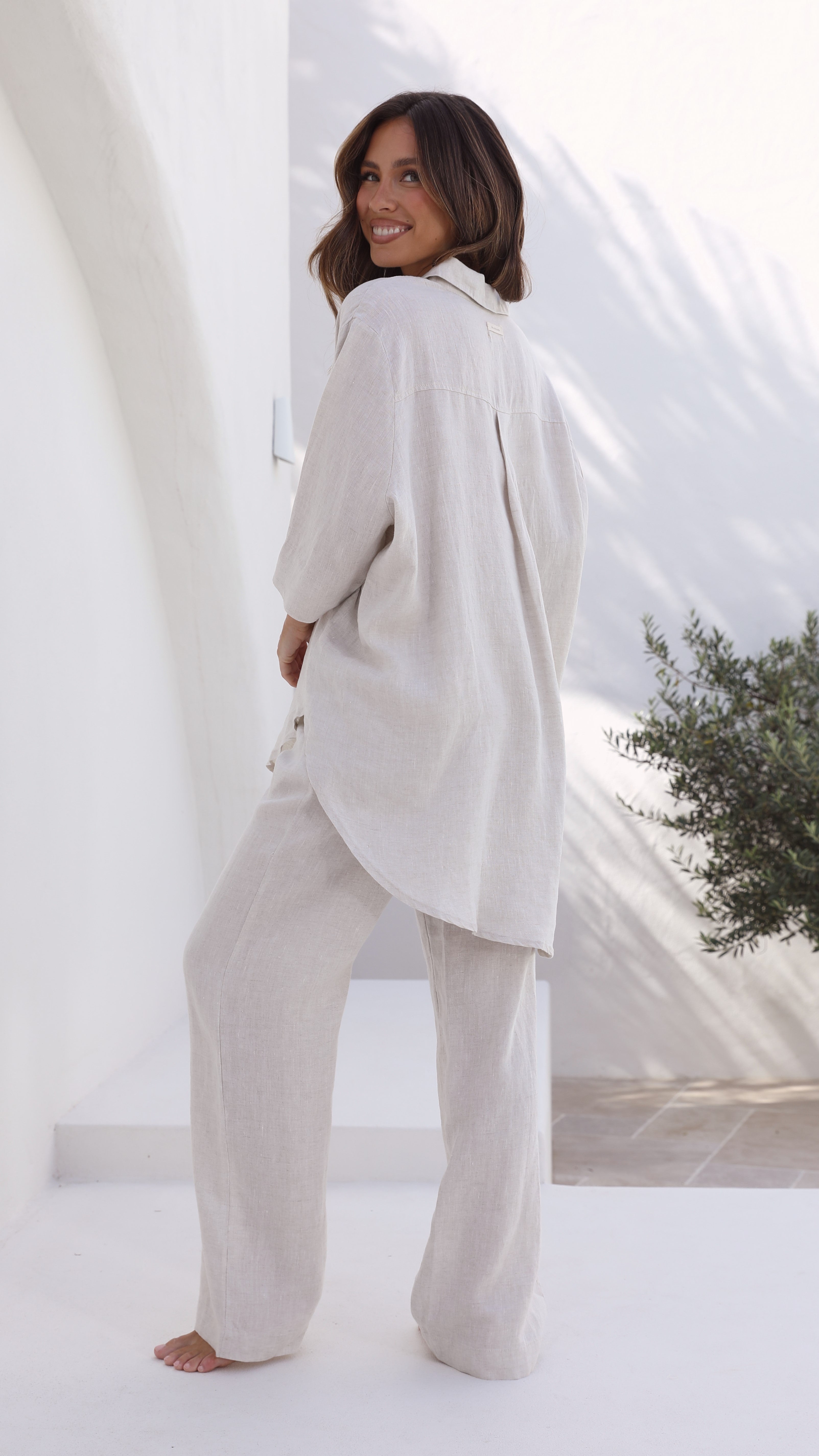 Linen Lounge Pant - Natural
