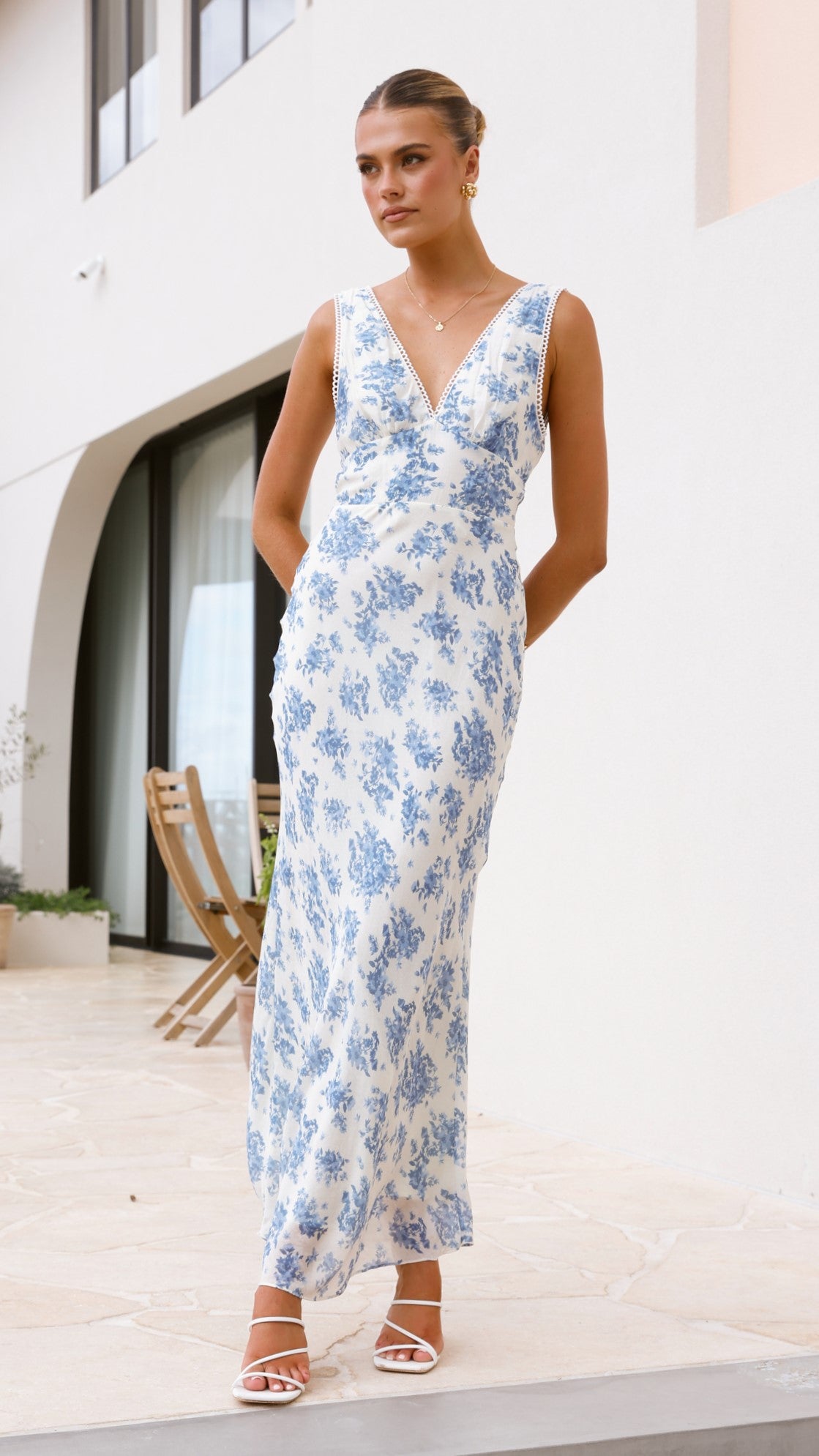 Kamala Maxi Dress - Blue Floral
