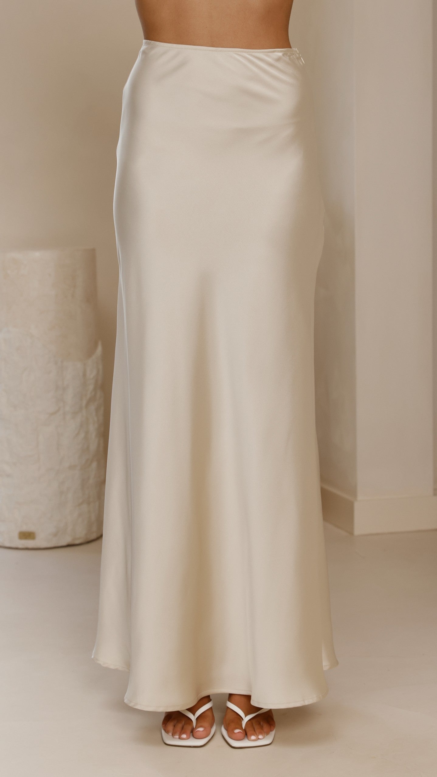 Darina Bias Cut Maxi Skirt - Champagne