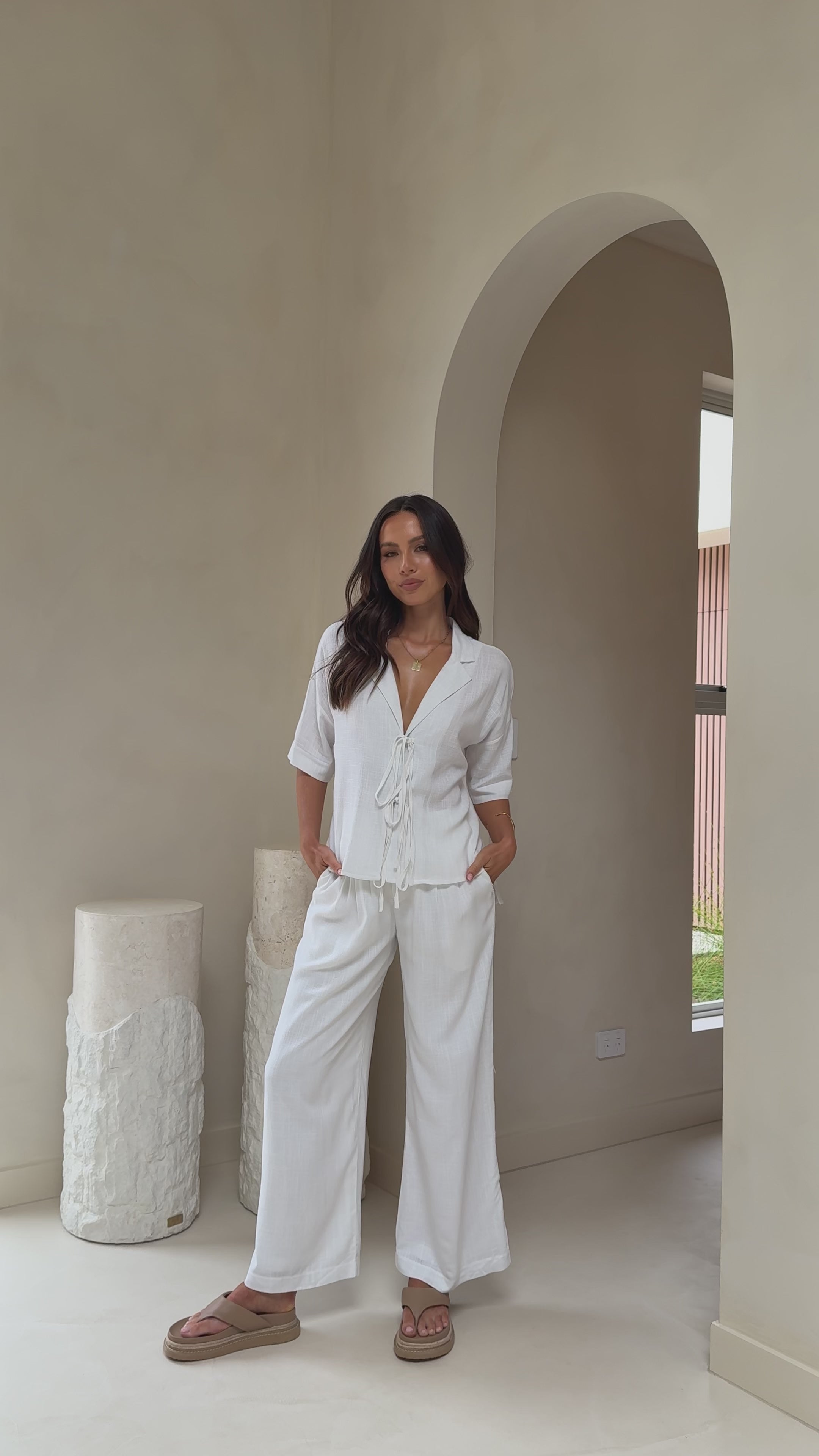 Lexi Linen Pants - White