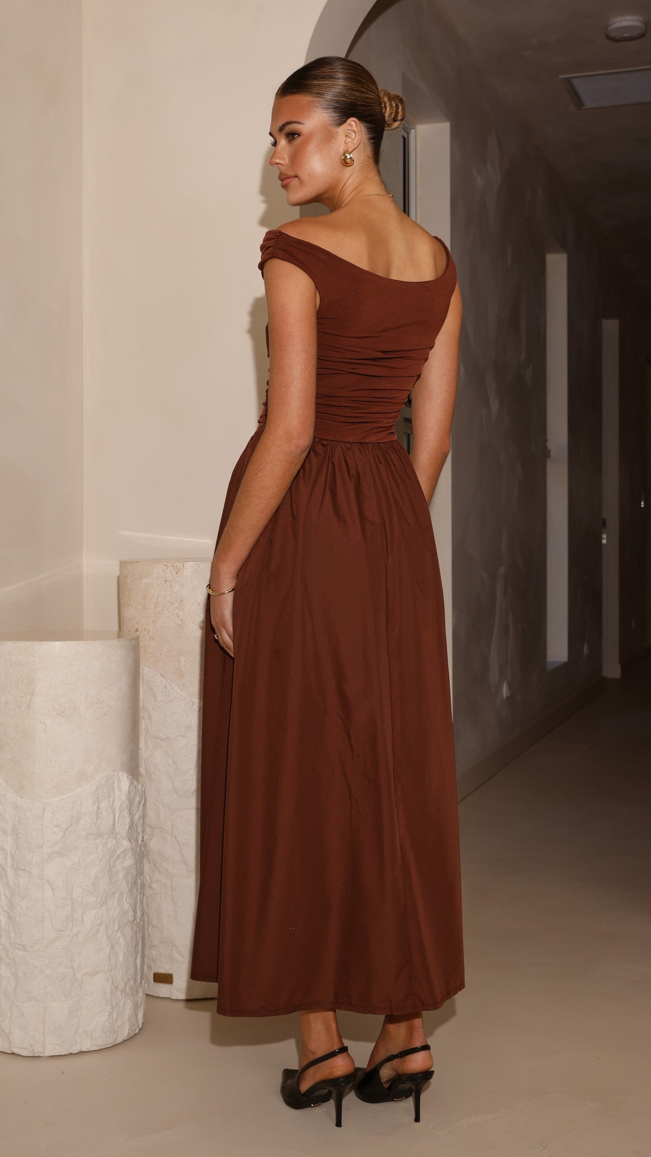 Immy Midi Dress - Brown