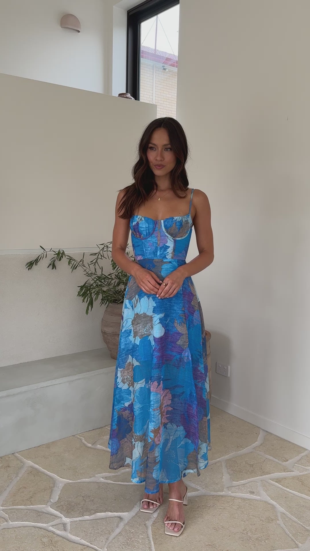 Rahima Maxi Dress - Blue Floral