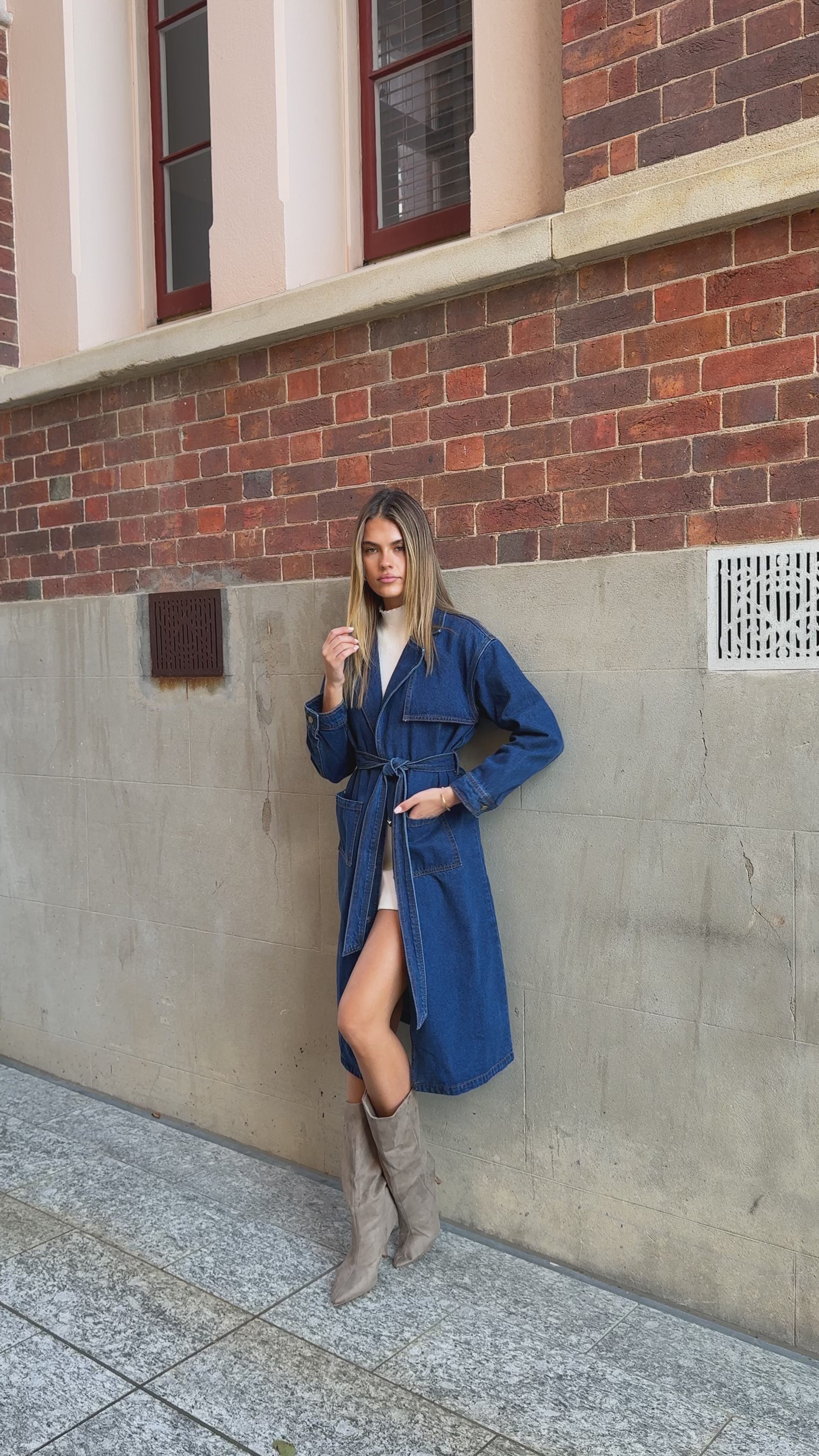 Harlequin Coat - Mid Blue Denim