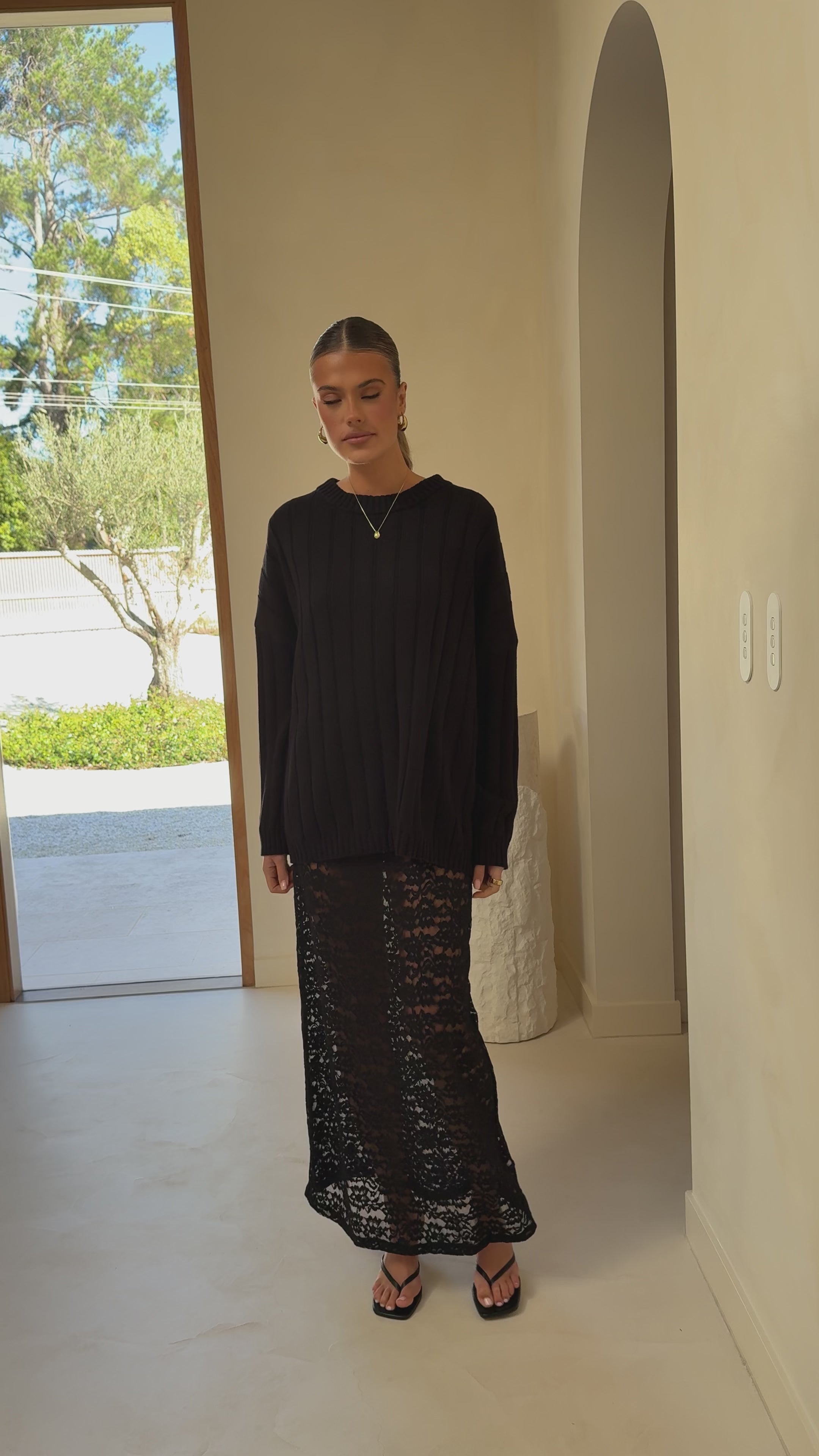 Harlene Lace Maxi Skirt - Black