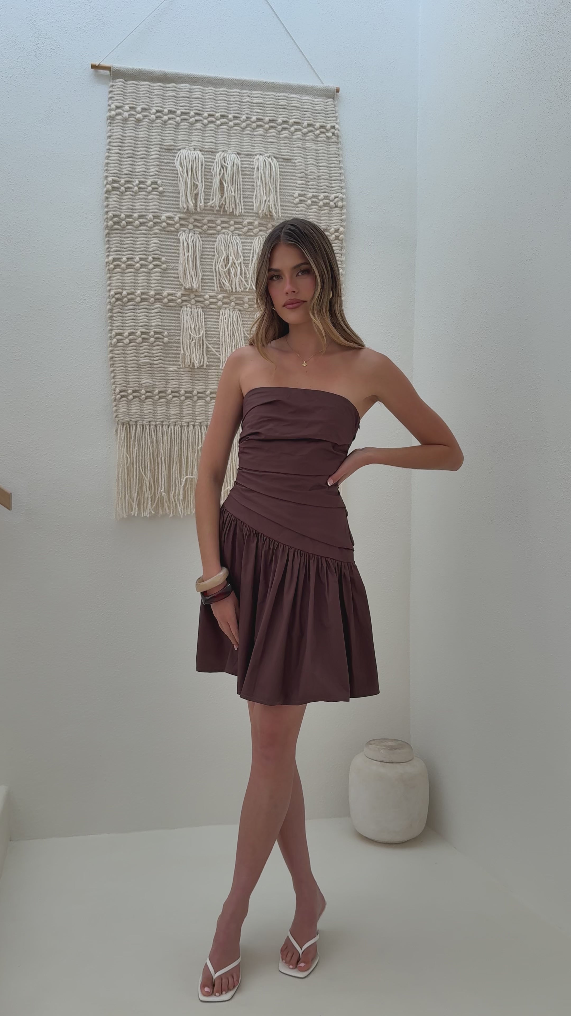 Selena Mini Dress - Chocolate