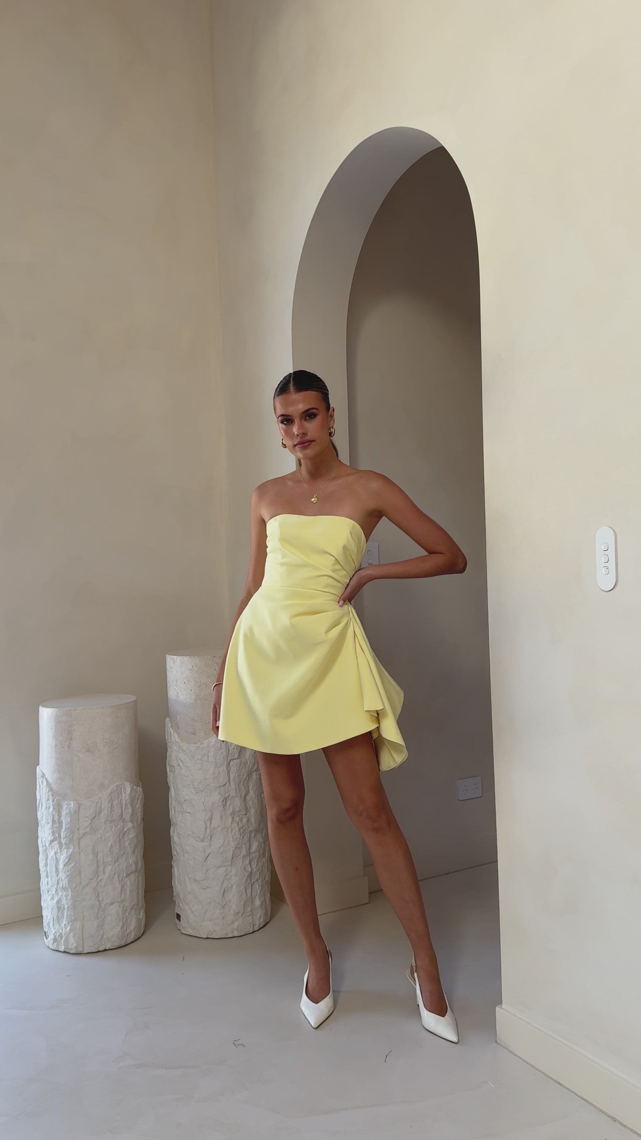 Hanae Mini Dress - Yellow