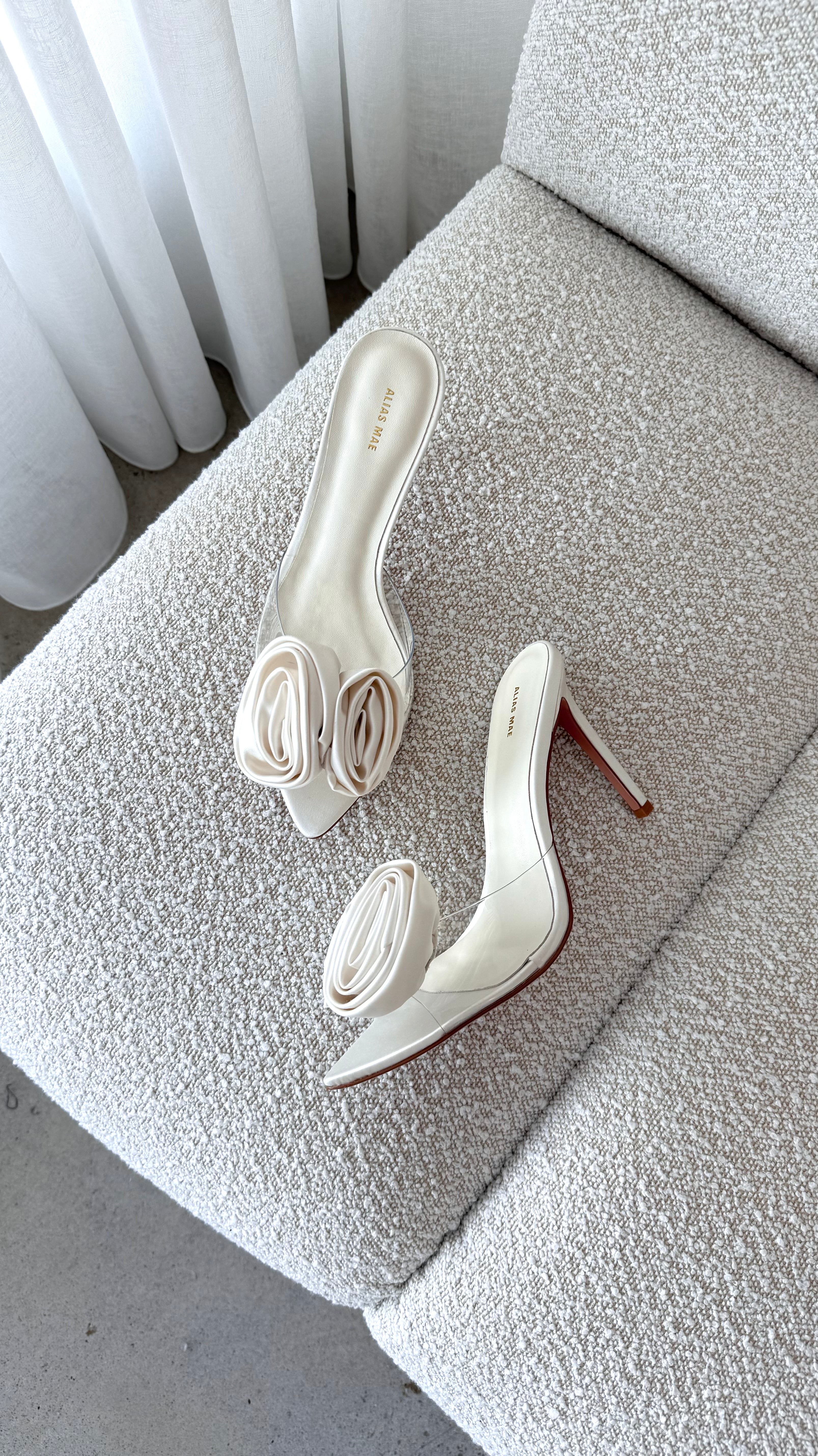Casey Heel - Ivory Satin