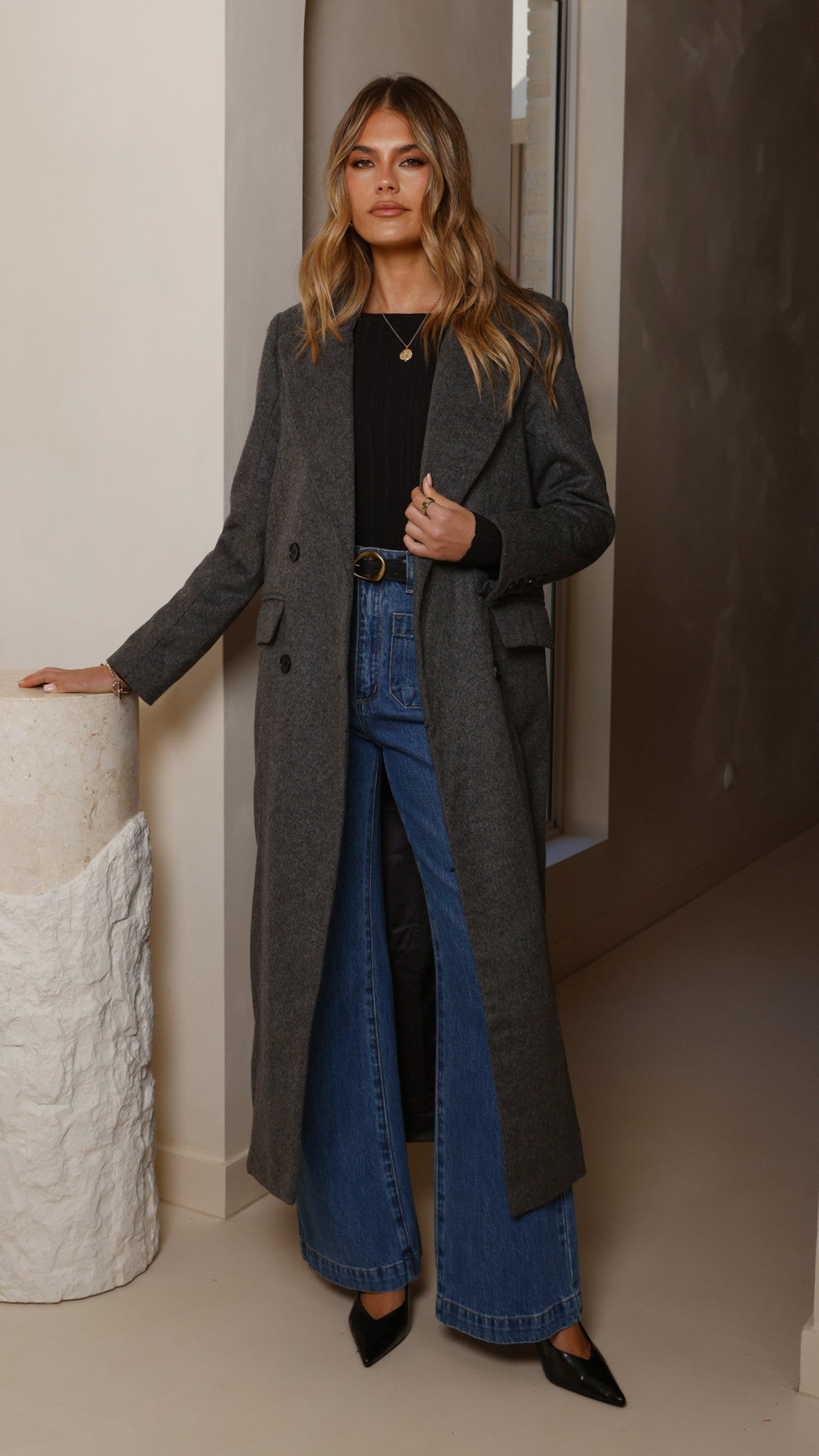 MVN - Lost In New York Coat - Charcoal