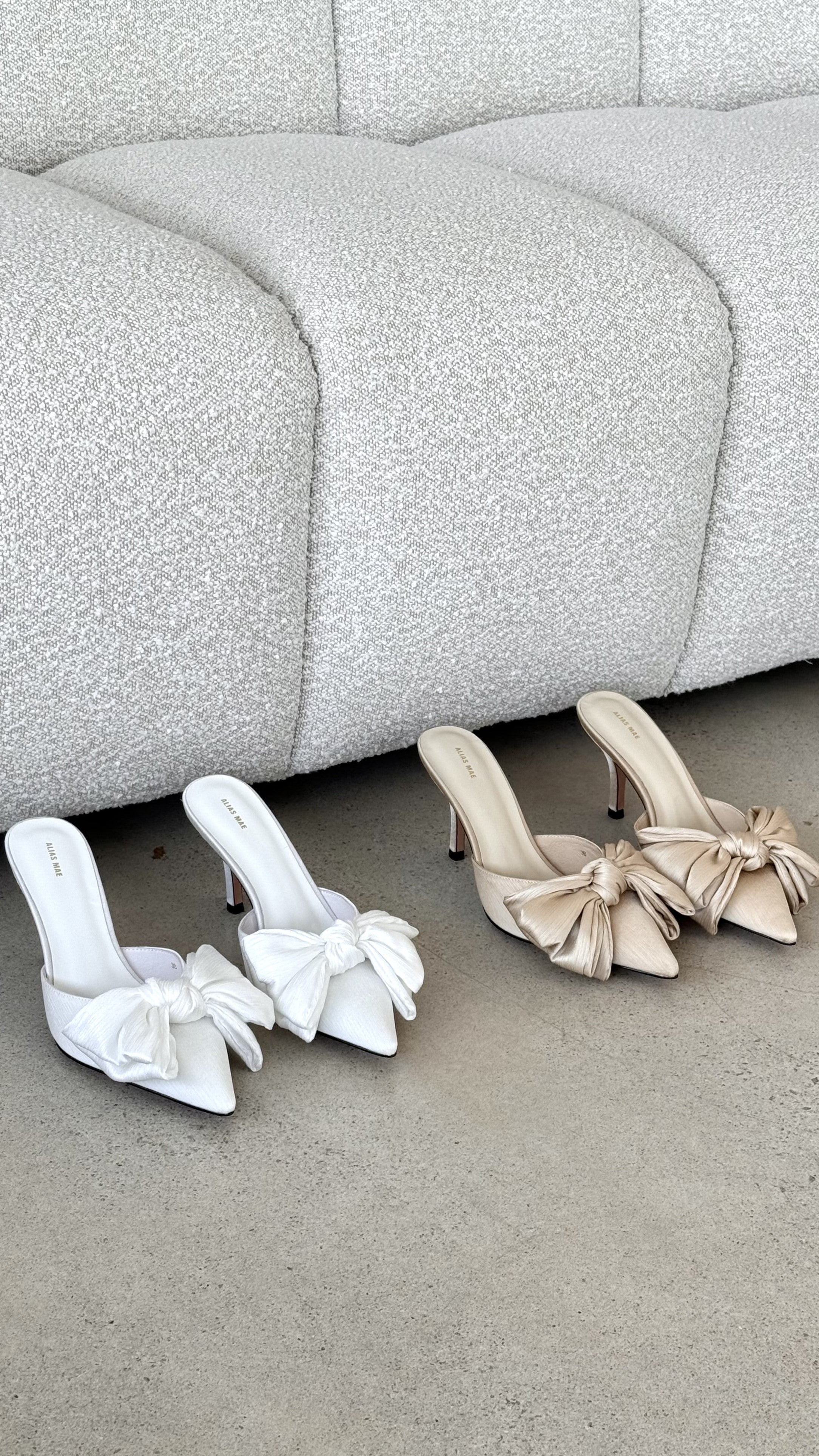 Fae Heel - Champagne Satin