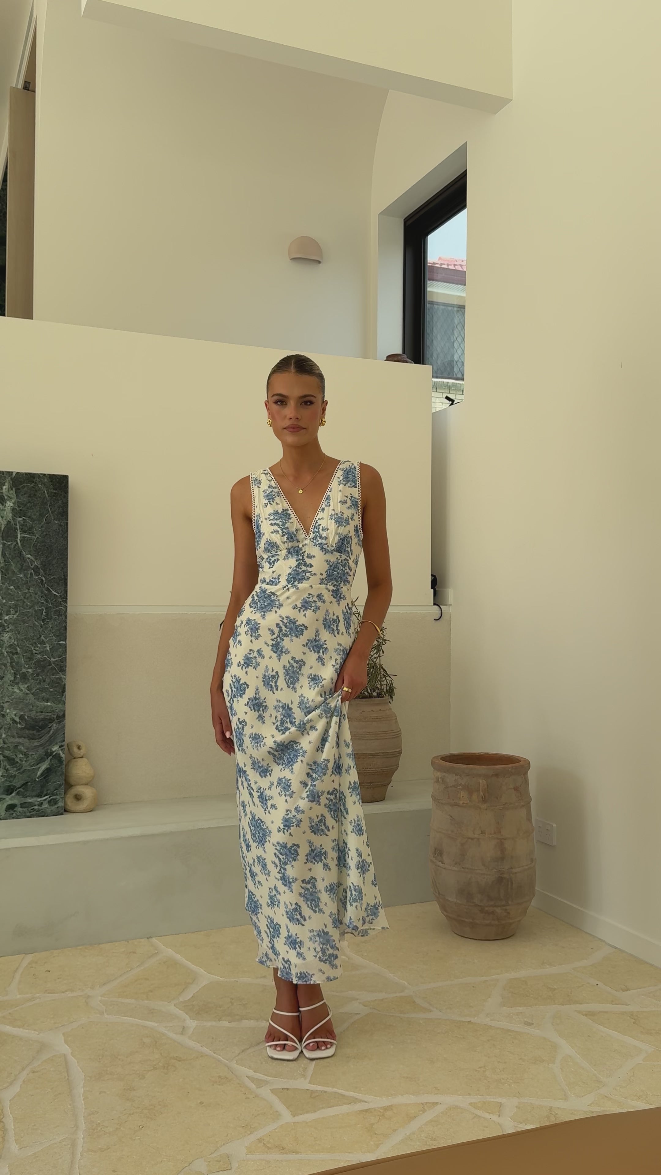 Kamala Maxi Dress - Blue Floral