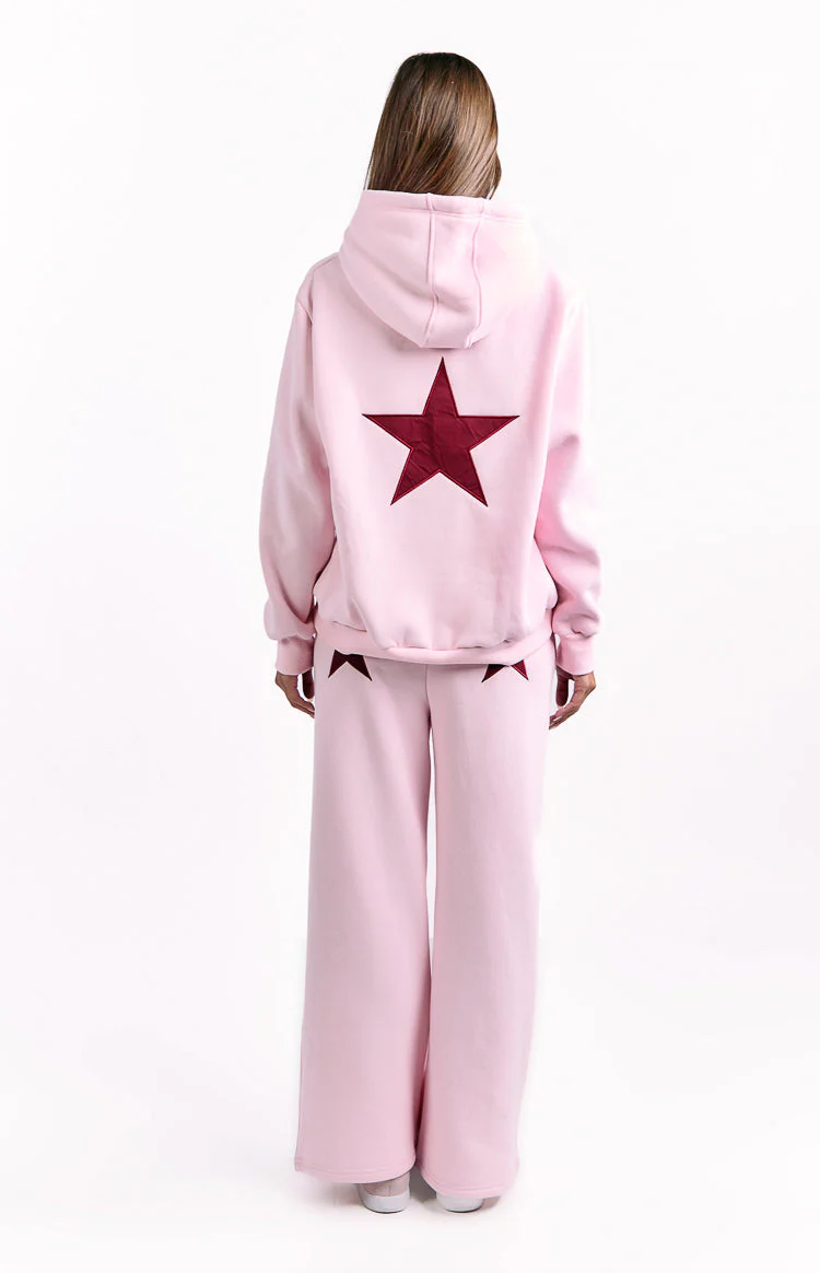 Beginning Pink Burgundy Star Hoodie