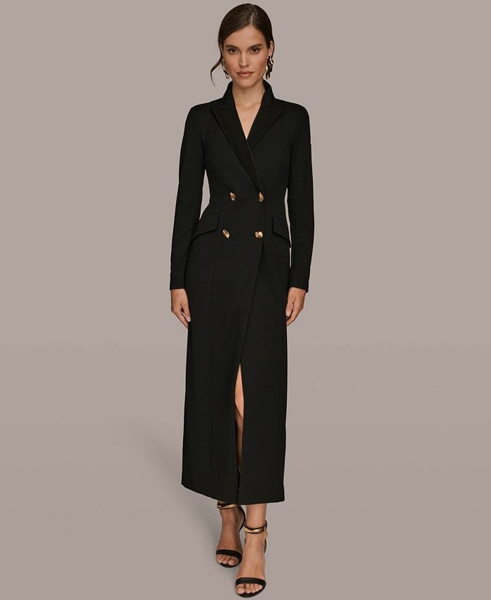 Donna Karan New York Women's Long Sleeve Coat Dress