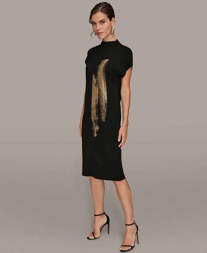 Donna Karan New York Women's Sleeveless High Neck Sweater Dress