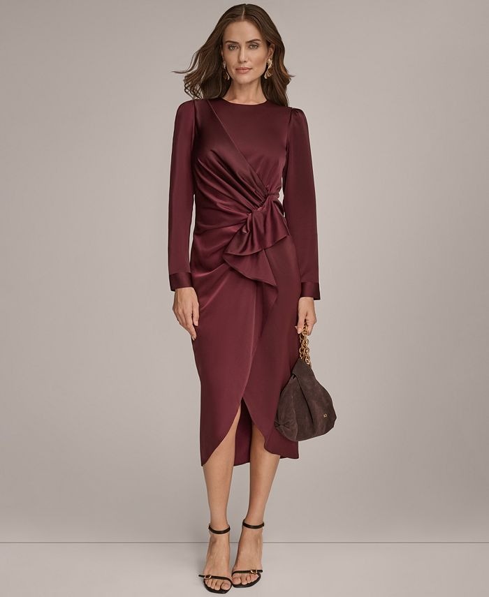 Donna Karan New York Women's Ruched Midi Dress