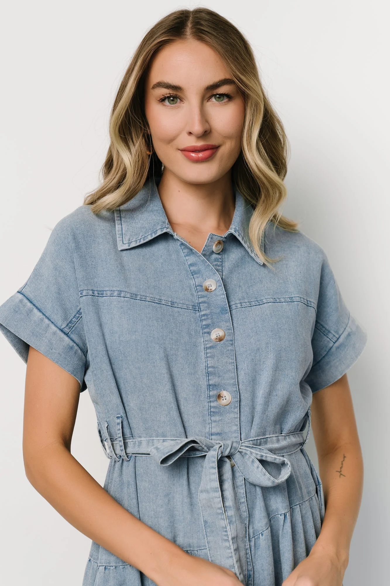 Logan Button Up Dress | Denim