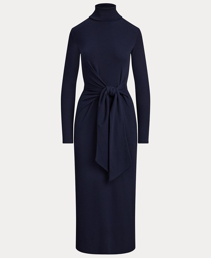 Lauren Ralph Lauren Women's Tie-Front Turtle Neck Dress