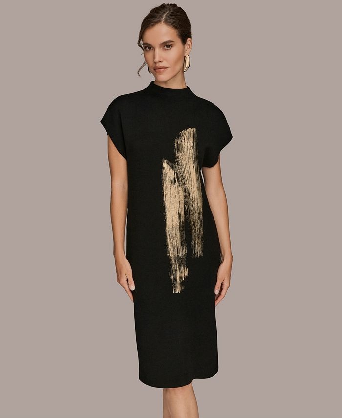Donna Karan New York Women's Sleeveless High Neck Sweater Dress