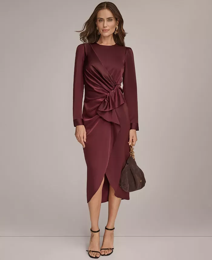 Donna Karan New York Women's Ruched Midi Dress