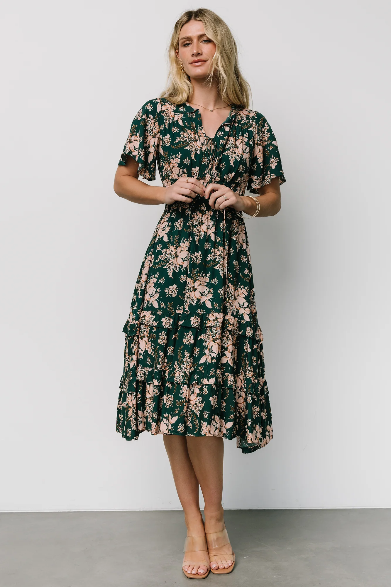 Spell Boho Midi Dress | Topaz + Blush Floral