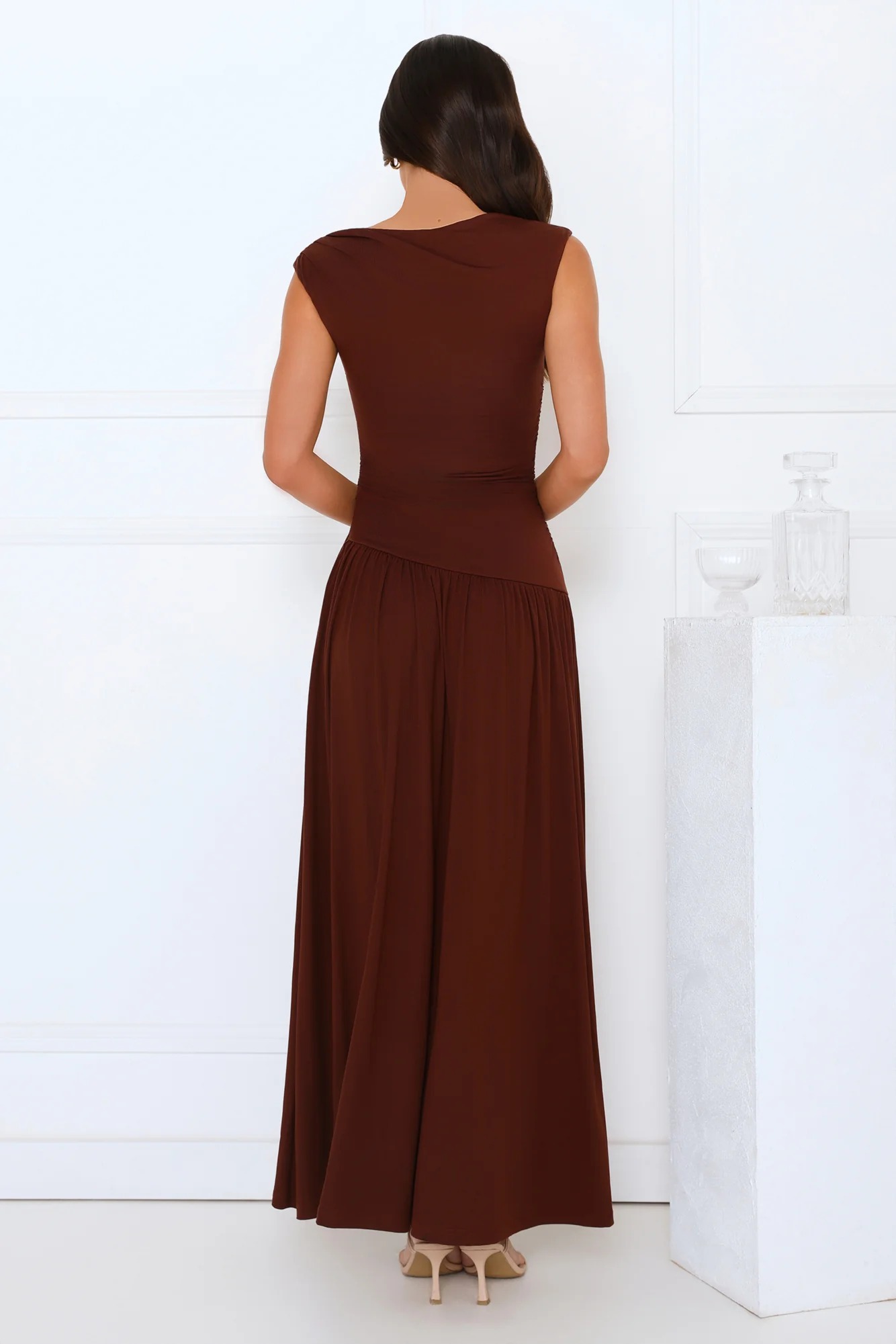 Sophisticated Simplicity Maxi Dress Brown