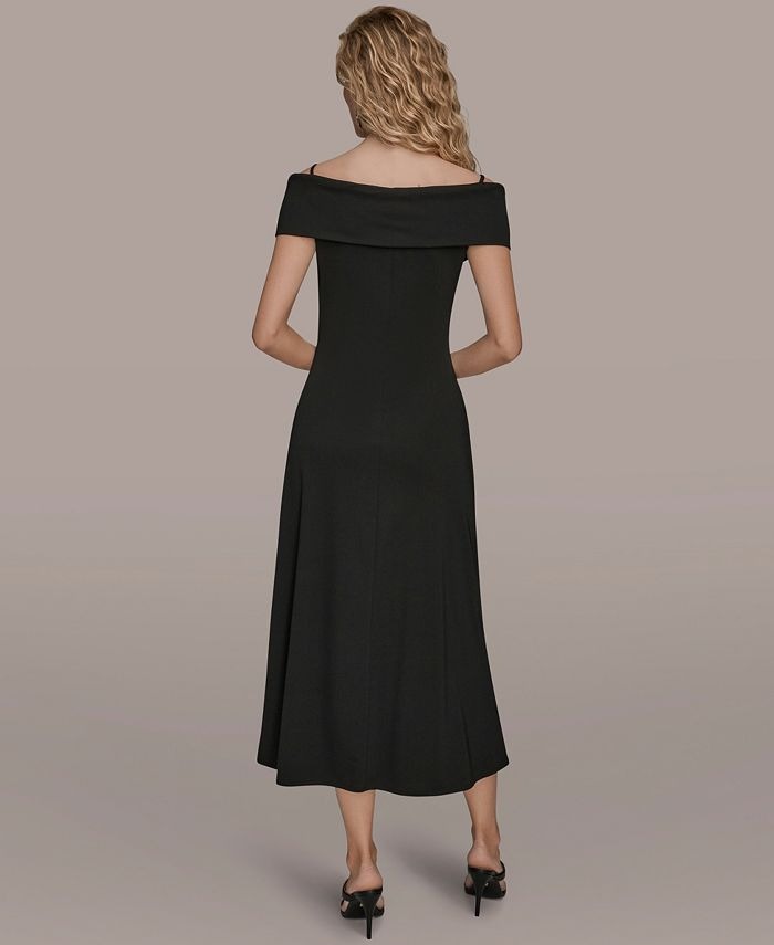 Donna Karan New York Women's Criss-Cross Off-Shoulder Dress
