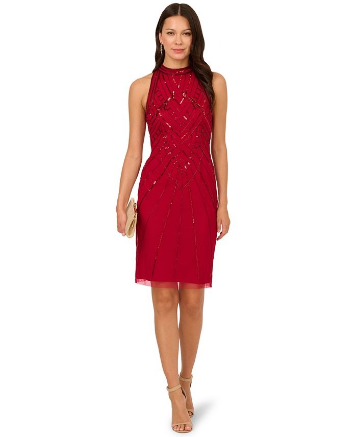 Adrianna Papell Women's Beaded Sleeveless Dress