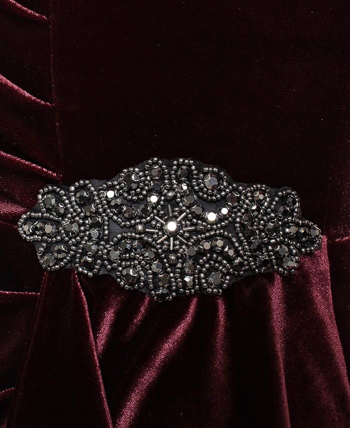 Alex Evenings Women's Velvet 3/4-Sleeve Sheath Dress