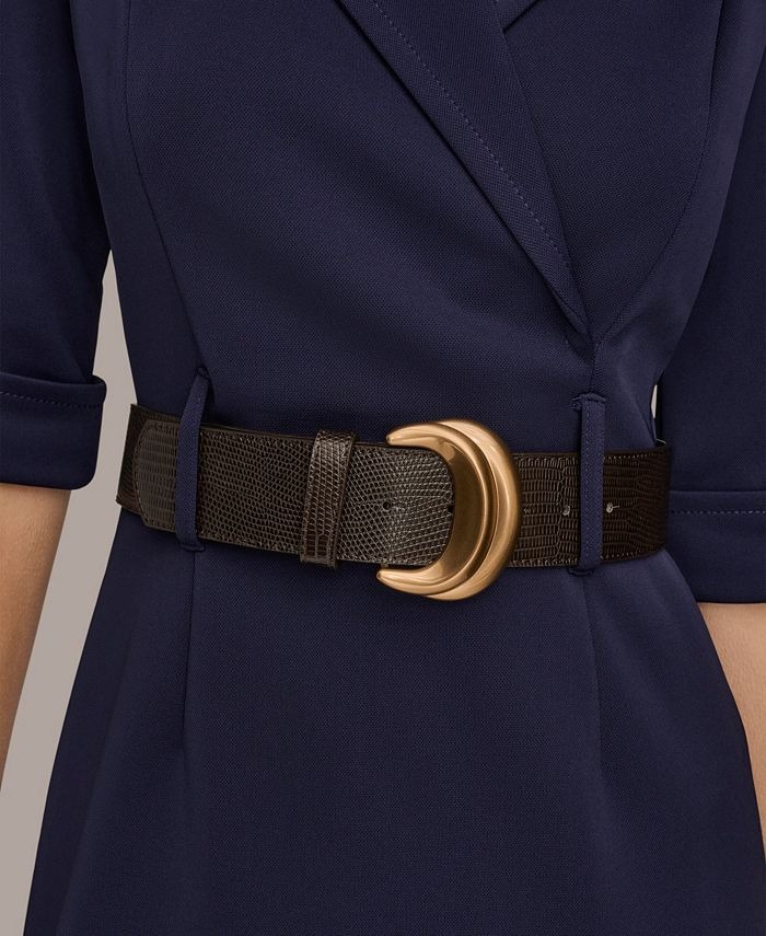 Donna Karan New York Women's 3/4-Sleeve Belted Sheath Dress