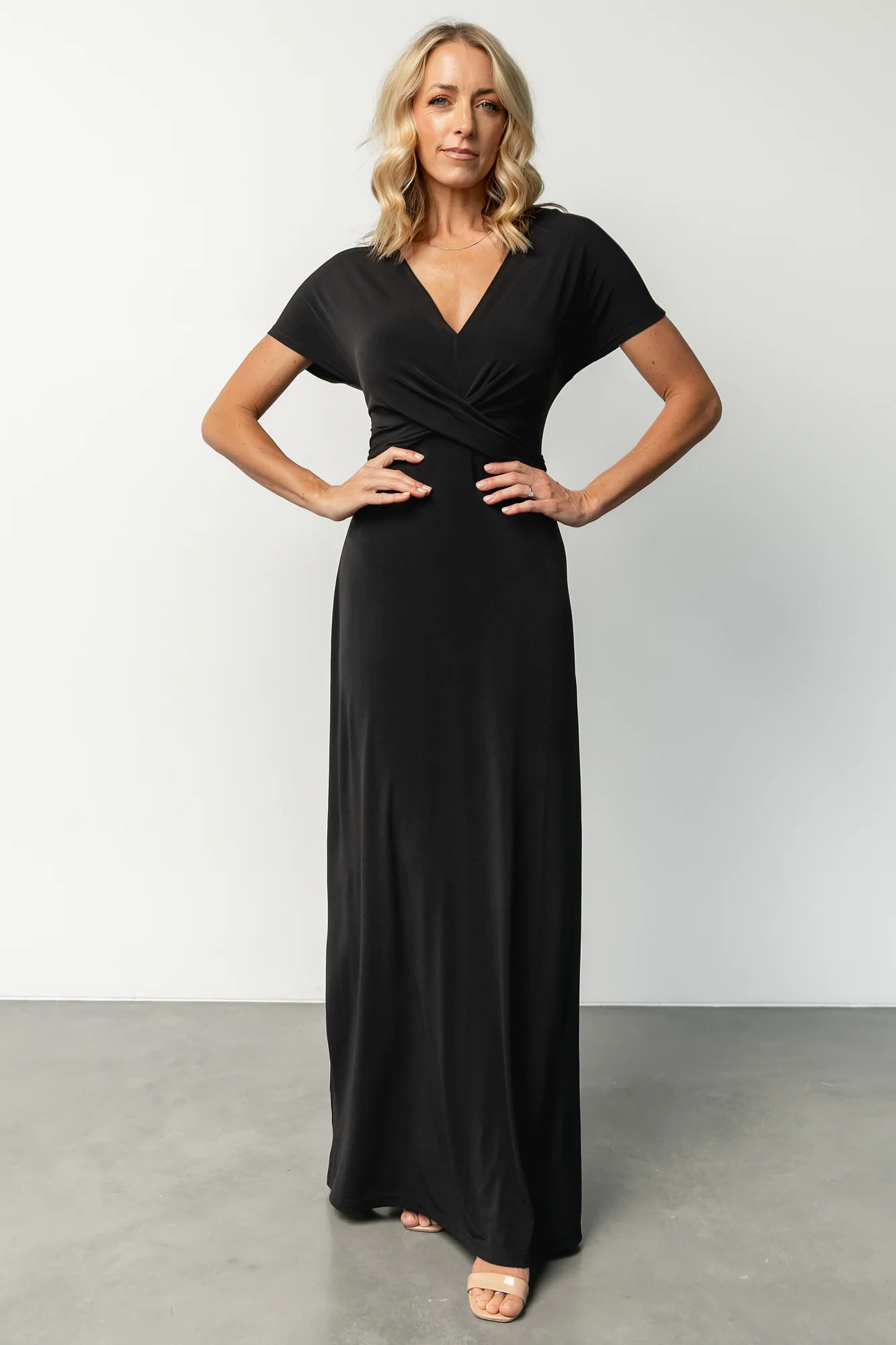 Annaeli Cross Front Maxi Dress | Black