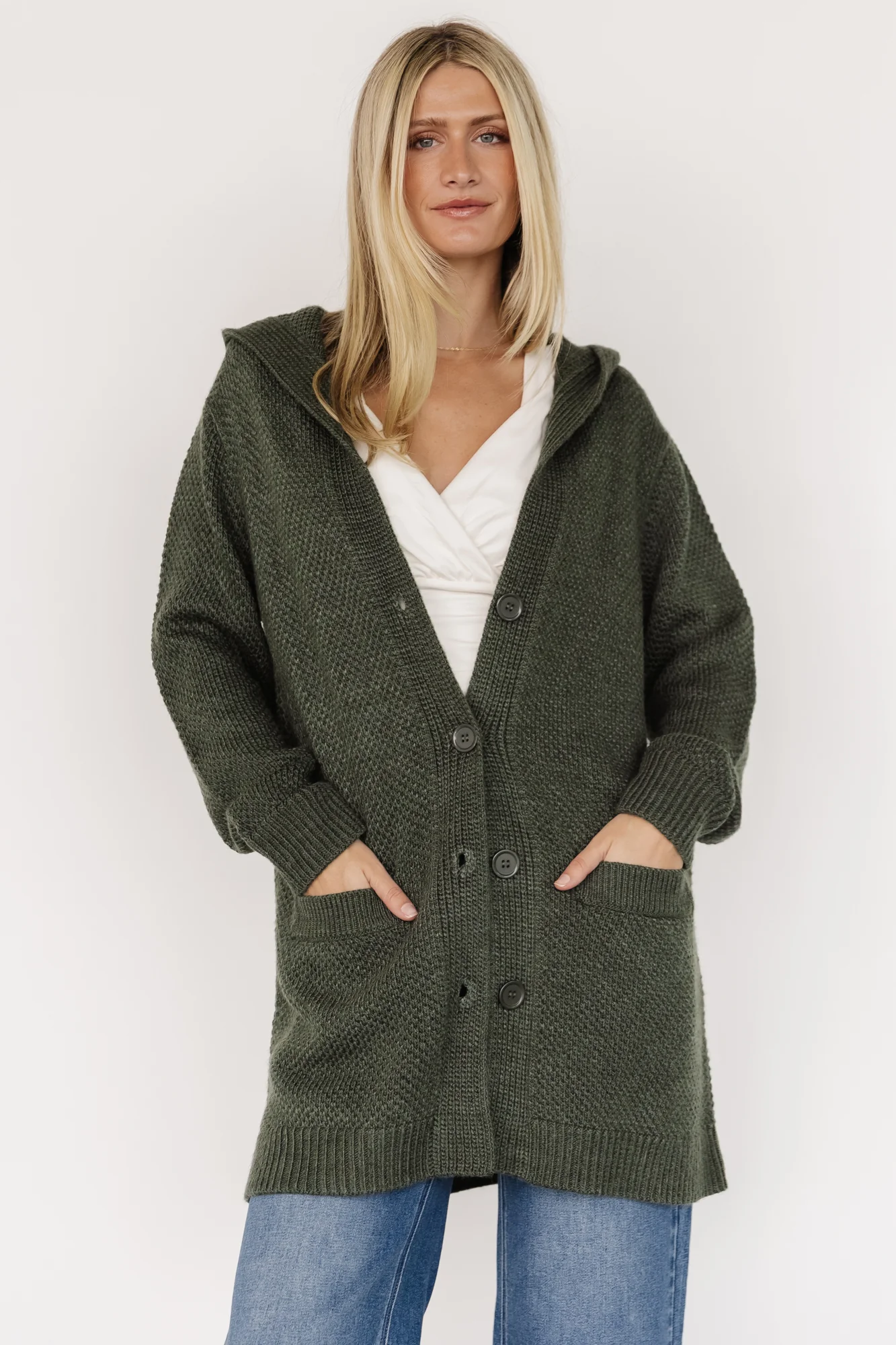 Katrine Hooded Cardigan | Green