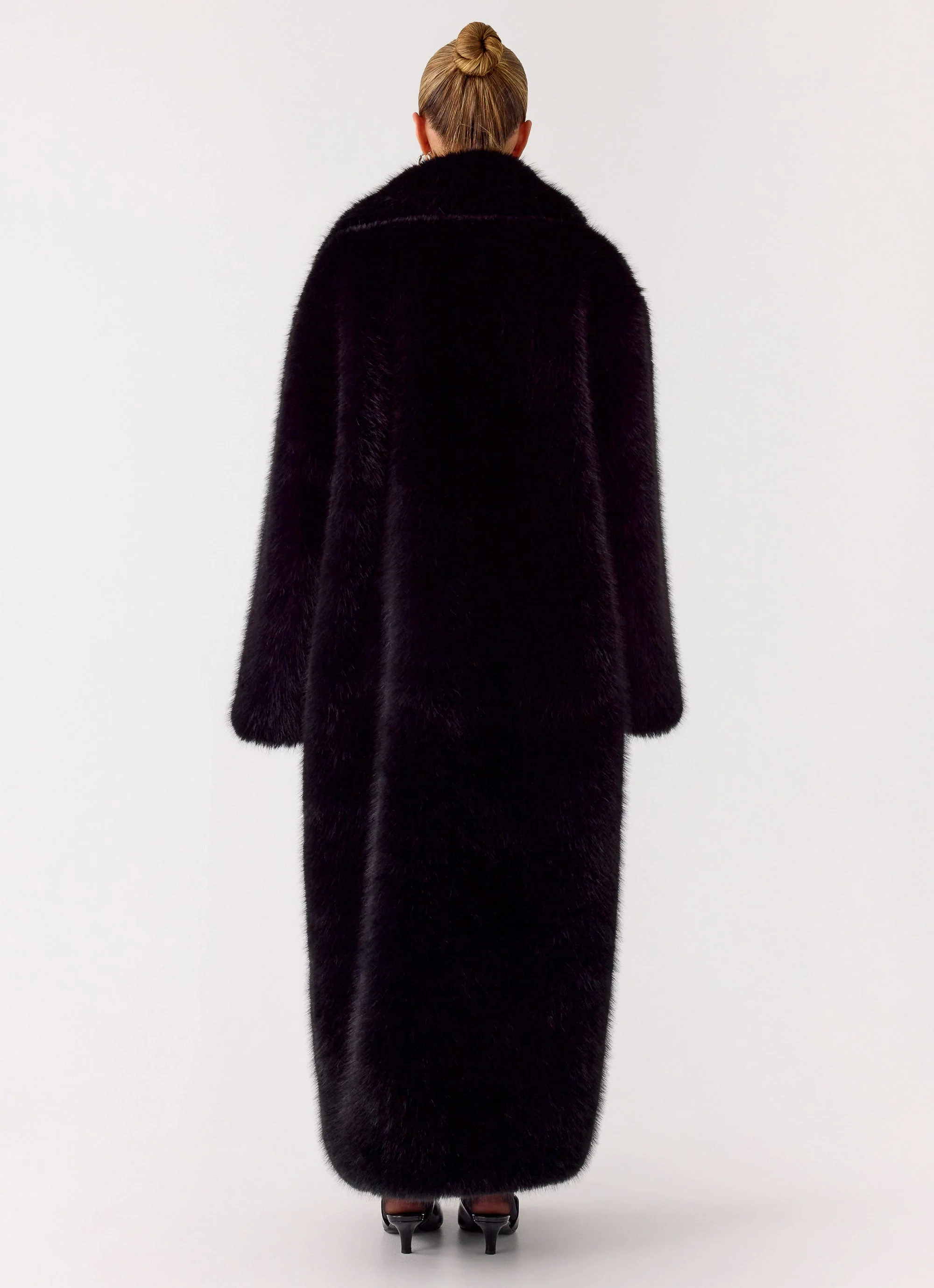 Kamil Faux Fur Maxi Coat - Black