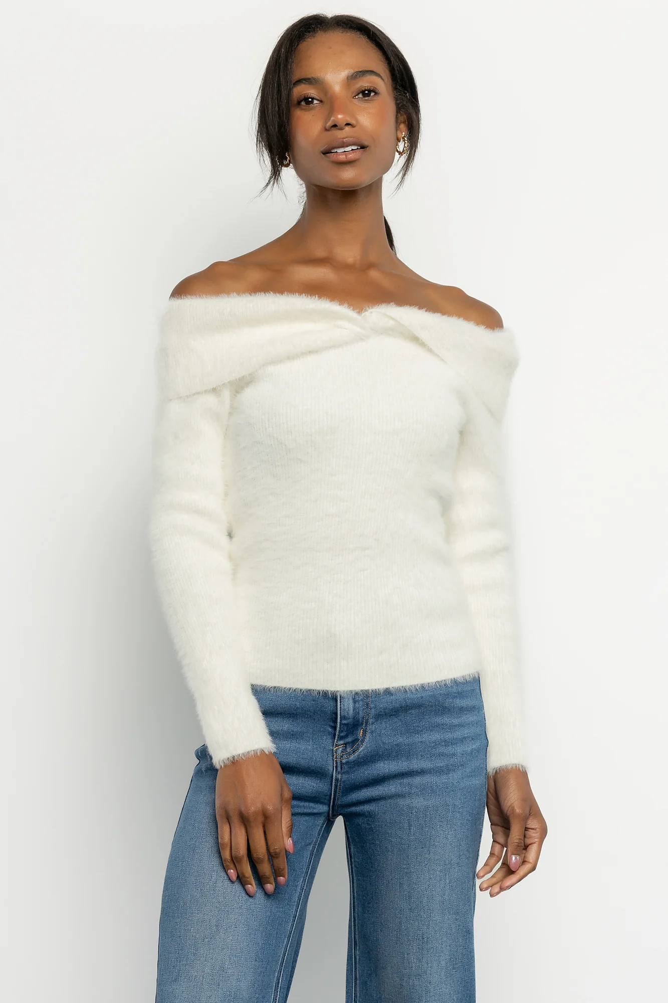 Perla Off Shoulder Sweater | Ivory