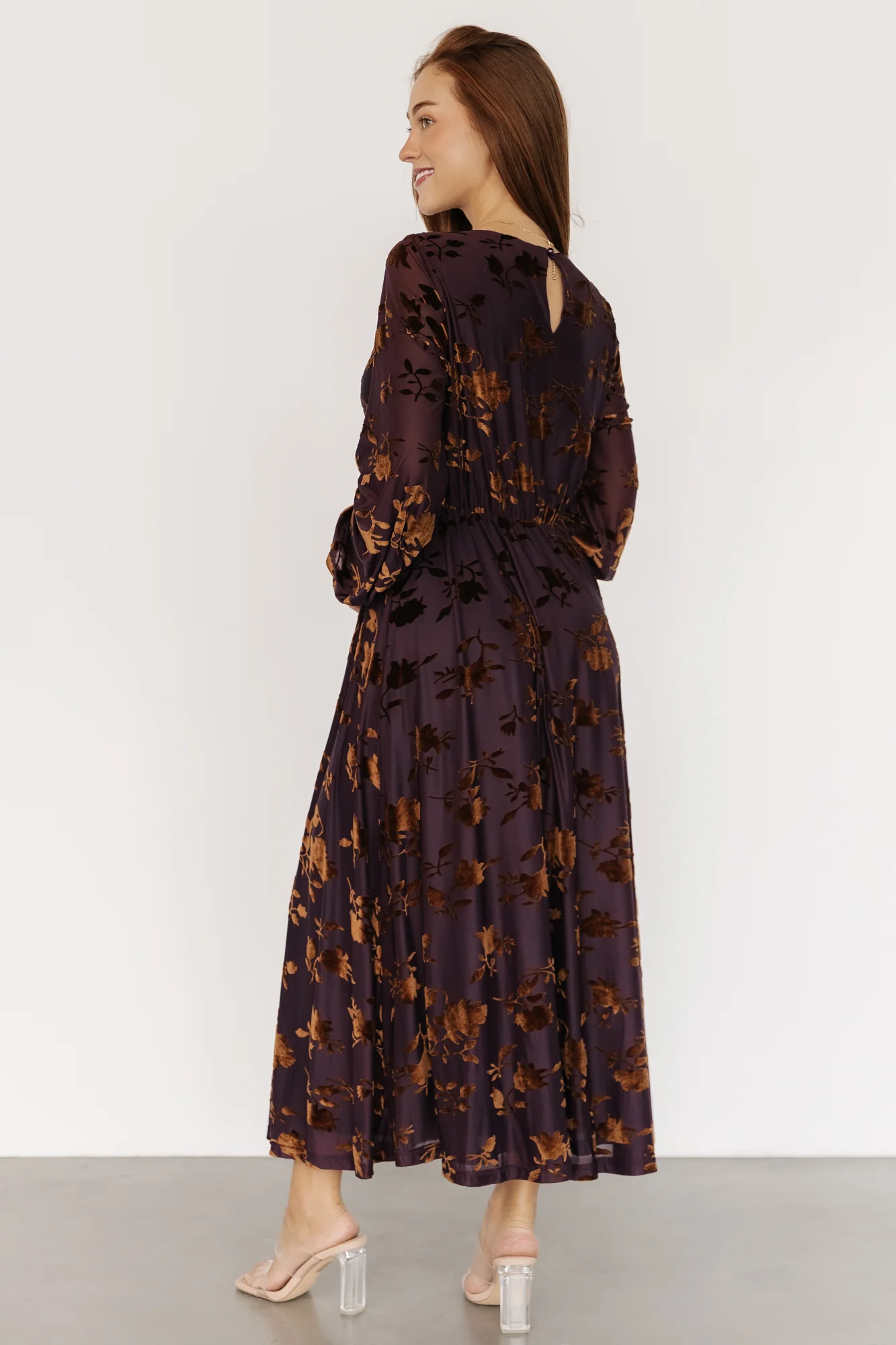 Thora Velvet Dress | Deep Plum + Bronze