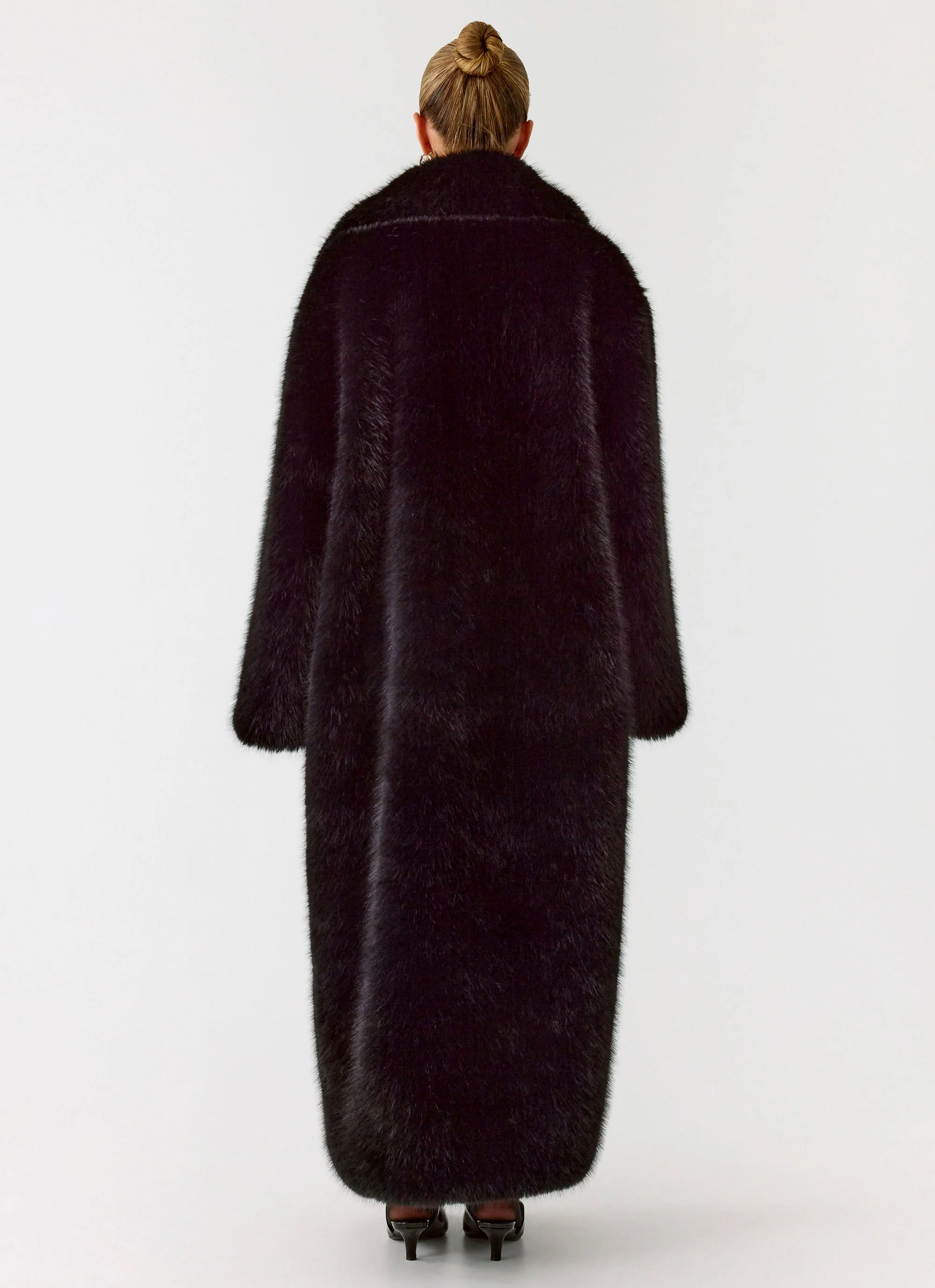 Kamil Faux Fur Maxi Coat - Black