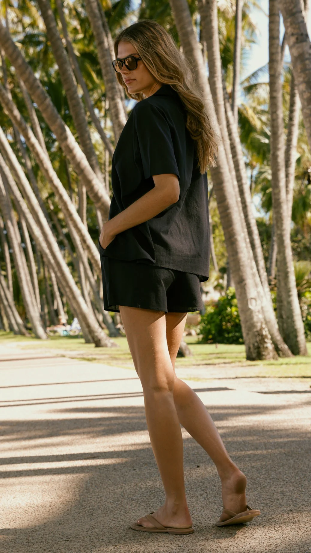 Nadine Shirt and Shorts Set - Black