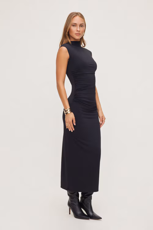 Bria Sculpt Mock Neck Maxi Dress