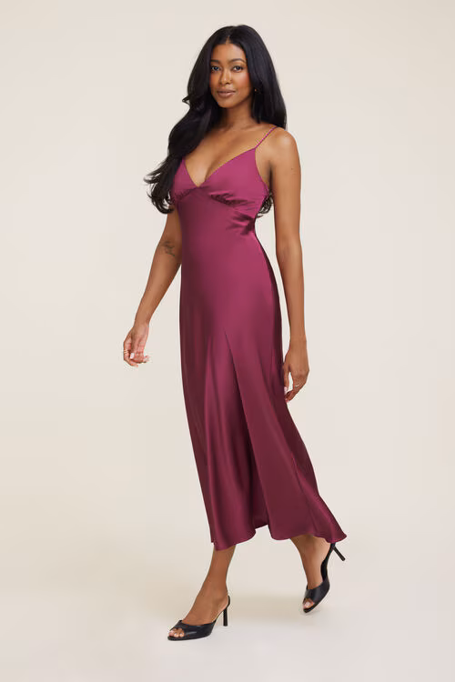 Sage Satin Maxi Dress